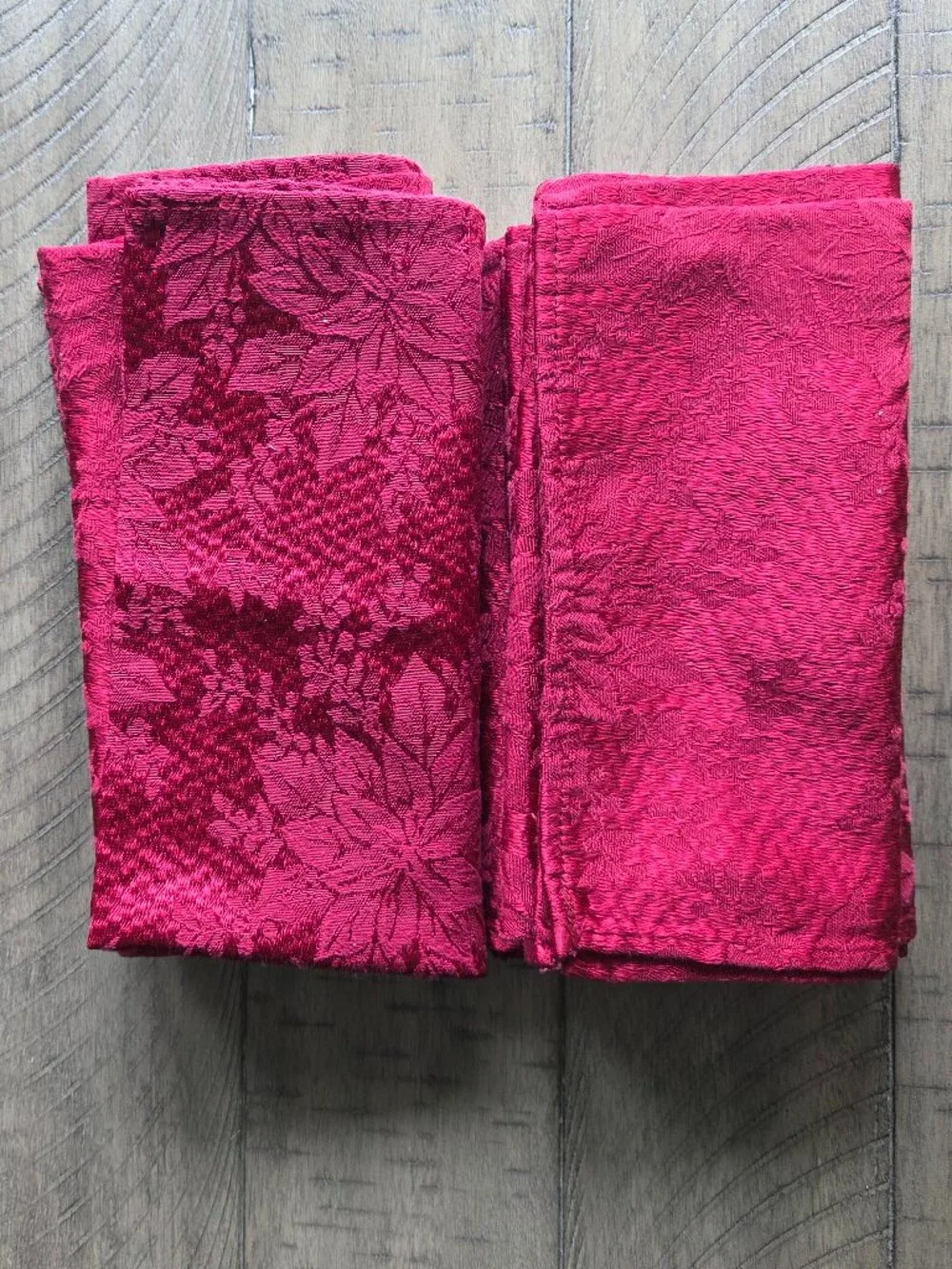 Red Tablecloth + 8 Dinner Napkins - Damask Cloth TC= 96x55 Rectangle